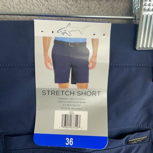NEW Greg Norman Navy Stretch Shorts Men's 36 Size M Comfort Stretch Waistband - Picture 4 of 7